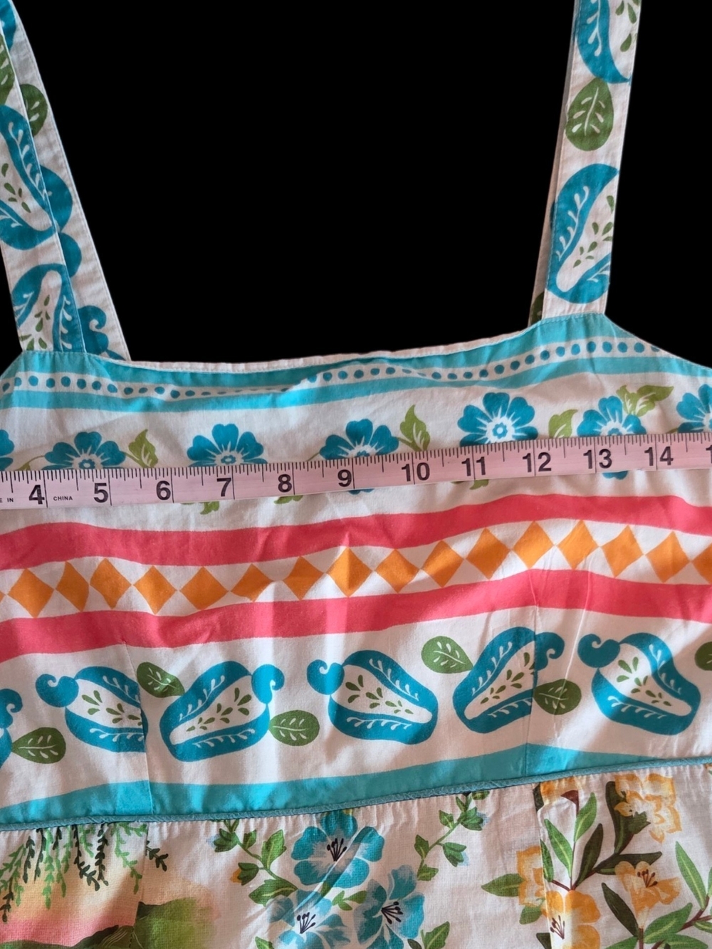 FARM Rio Multicolor Tropical Midi Dress - White, Blue, Pink, Green Midi Dress M - Picture 4 of 5